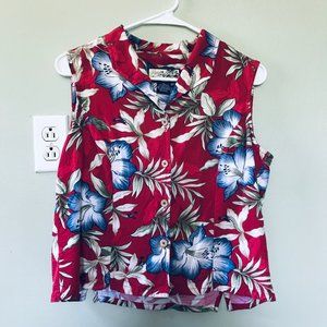 Vintage Women’s Havana Jack’s Cafe Hawaiian Tank Top Size Petite Large